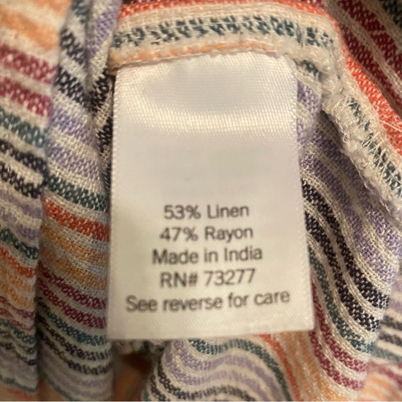 Sonoma Striped Sleeveless Pintuck Shift Dress. Color: Multi. Size:L - Picture 4 of 10